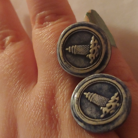 Jewelry - Lighthouse studs nautical Cape Cod ocean waves white clay retro vintage Coastal
